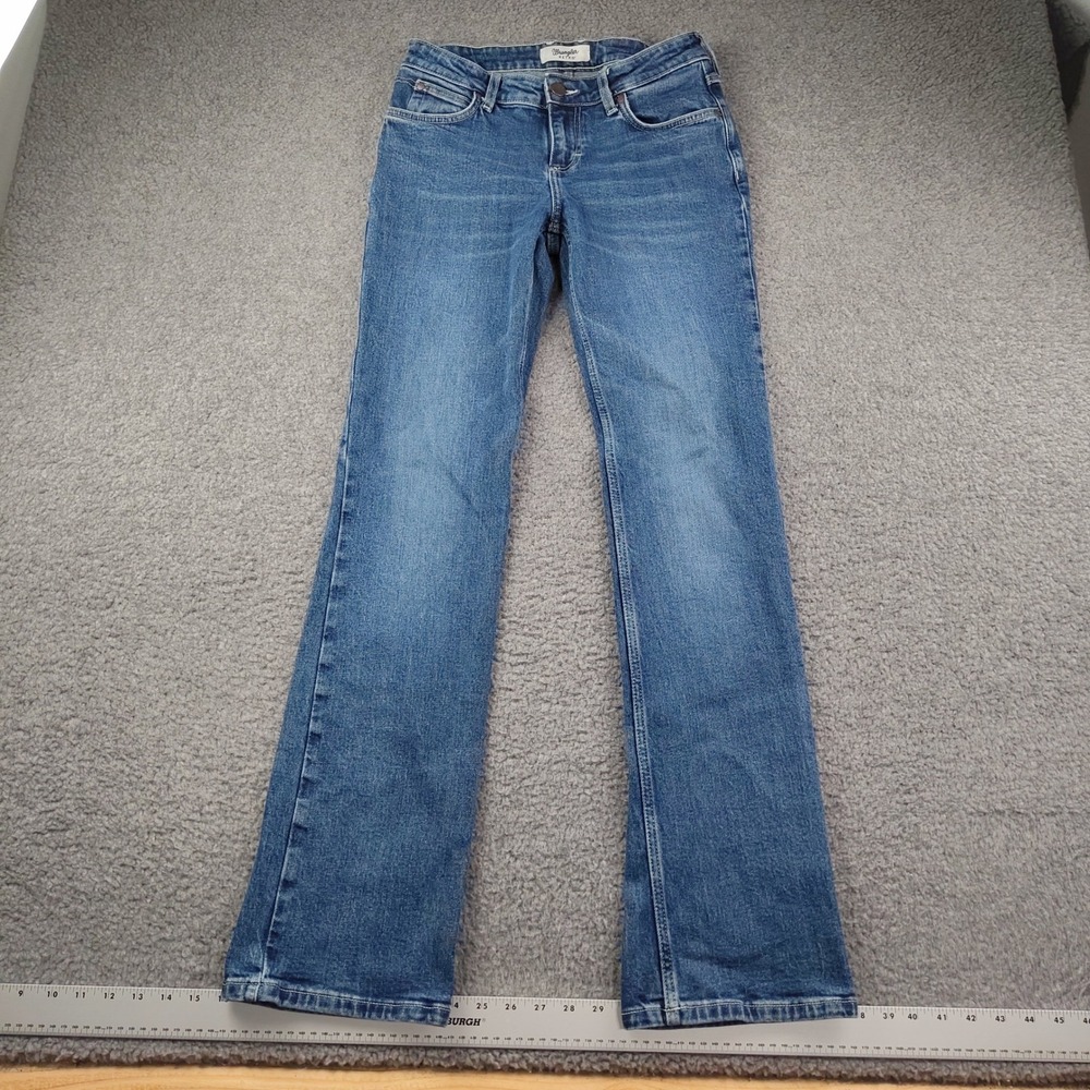 Wrangler Retro Jeans Sz 28x34 Womens Retro Blue Slim Bootcut Rodeo Cowgirl EUC